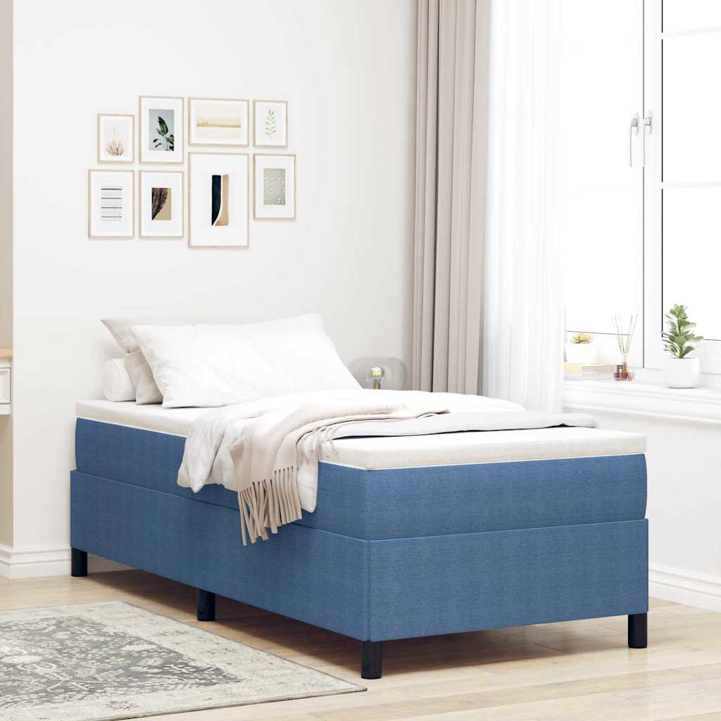 vidaXL Postel s boxspringem Modrá 80 x 200 cm Žebrovaná látka