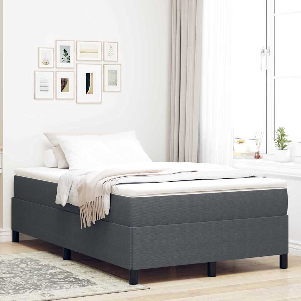vidaXL Postel s boxspringem Tmavě šedá 120 x 200 cm Žebrovaná látka