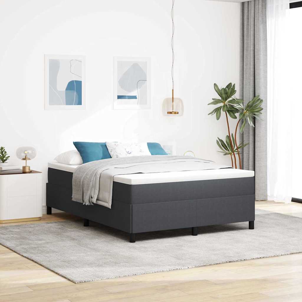 vidaXL Postel s boxspringem Tmavě šedá 140 x 190 cm Žebrovaná látka