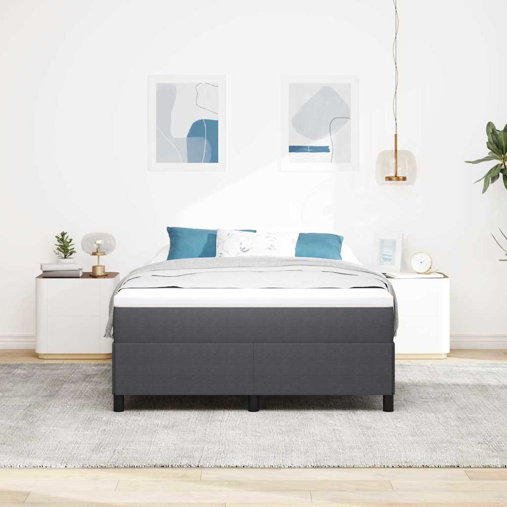 vidaXL Postel s boxspringem Tmavě šedá 160 x 200 cm Žebrovaná látka