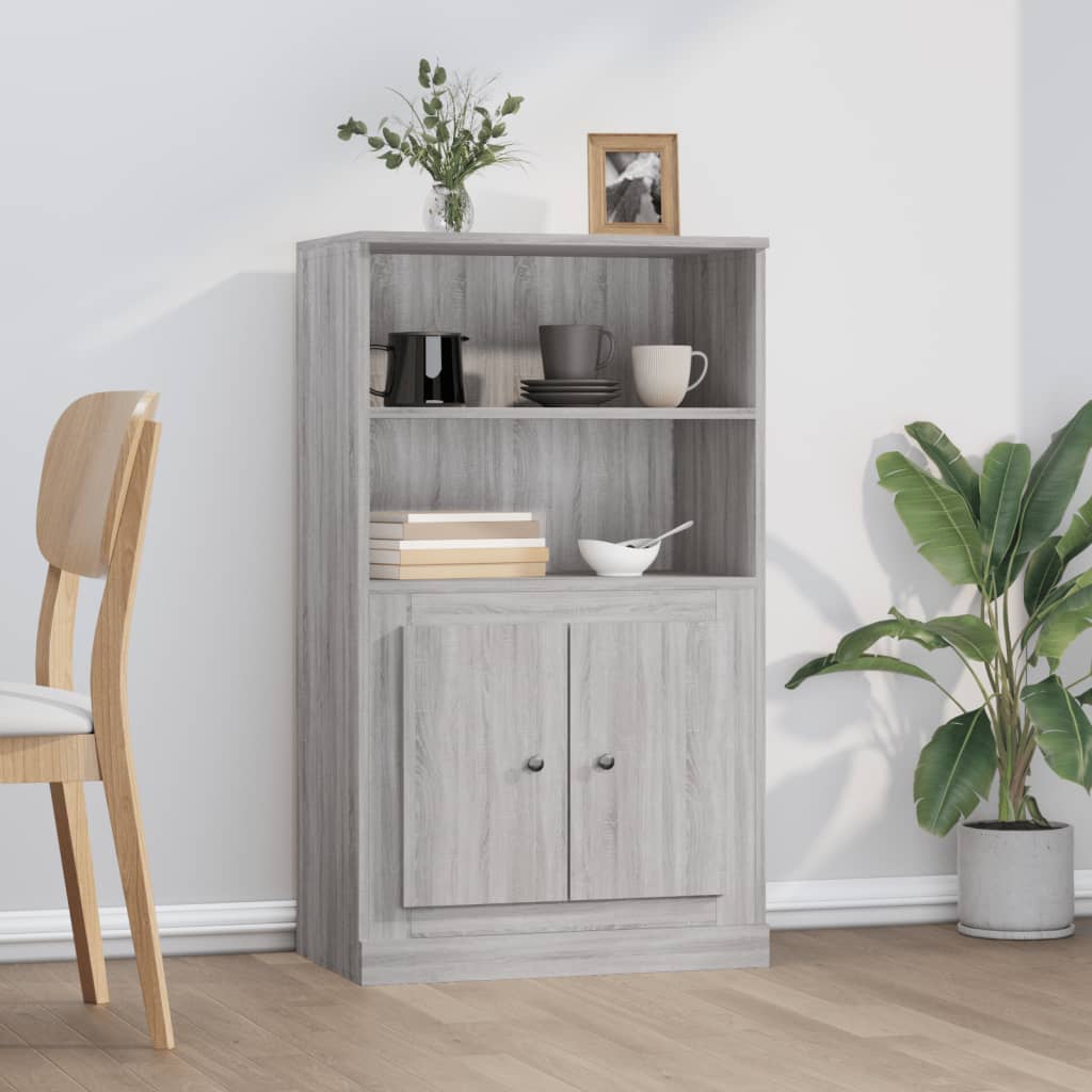 Levně vidaXL Skříň highboard šedá sonoma 60 x 35,5 x 103,5 kompozitní dřevo