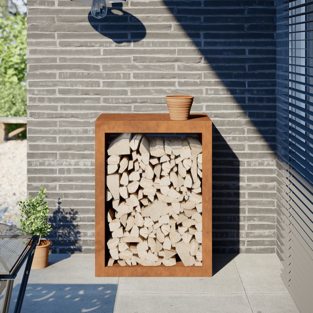 Levně vidaXL Stojan na palivové dřevo 60x40x80 cm povětrnostně odolná ocel