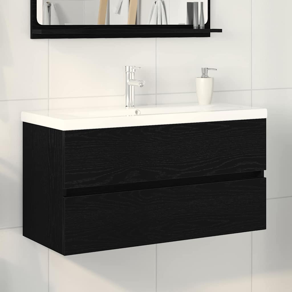Levně vidaXL Skříňka pod umyvadlo Černý dub 90 x 39 x 62 cm kompozitní dřevo