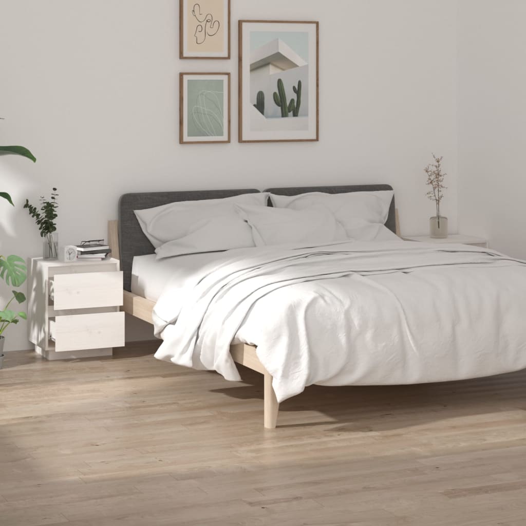 Levně vidaXL Noční stolky 2 ks bílé 40 x 35 x 50 cm masivní borové dřevo
