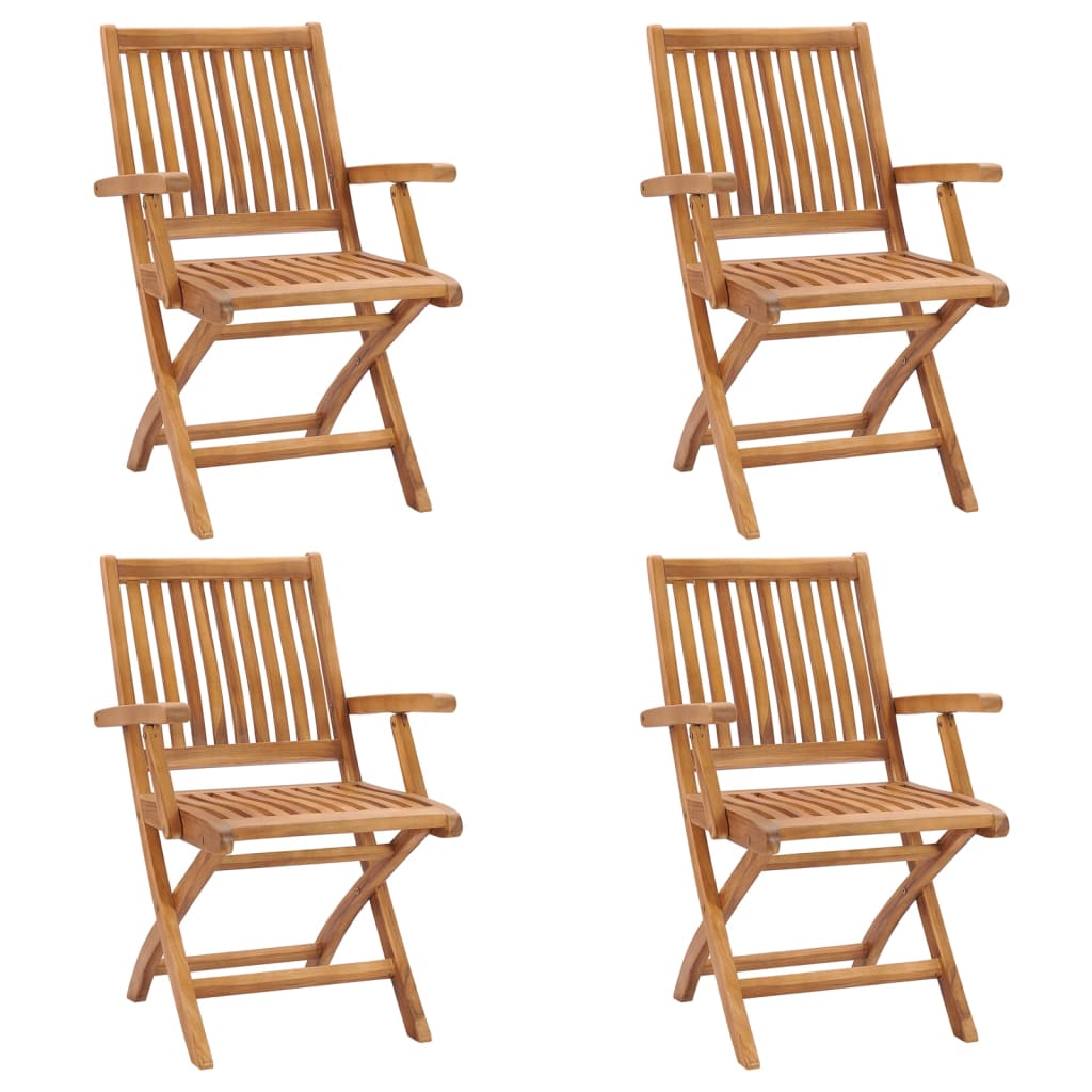 Levně vidaXL Skládací zahradní židle 4 ks masivní teak