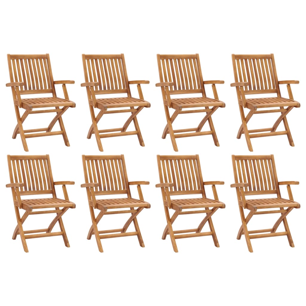 Levně vidaXL Skládací zahradní židle 8 ks masivní teak