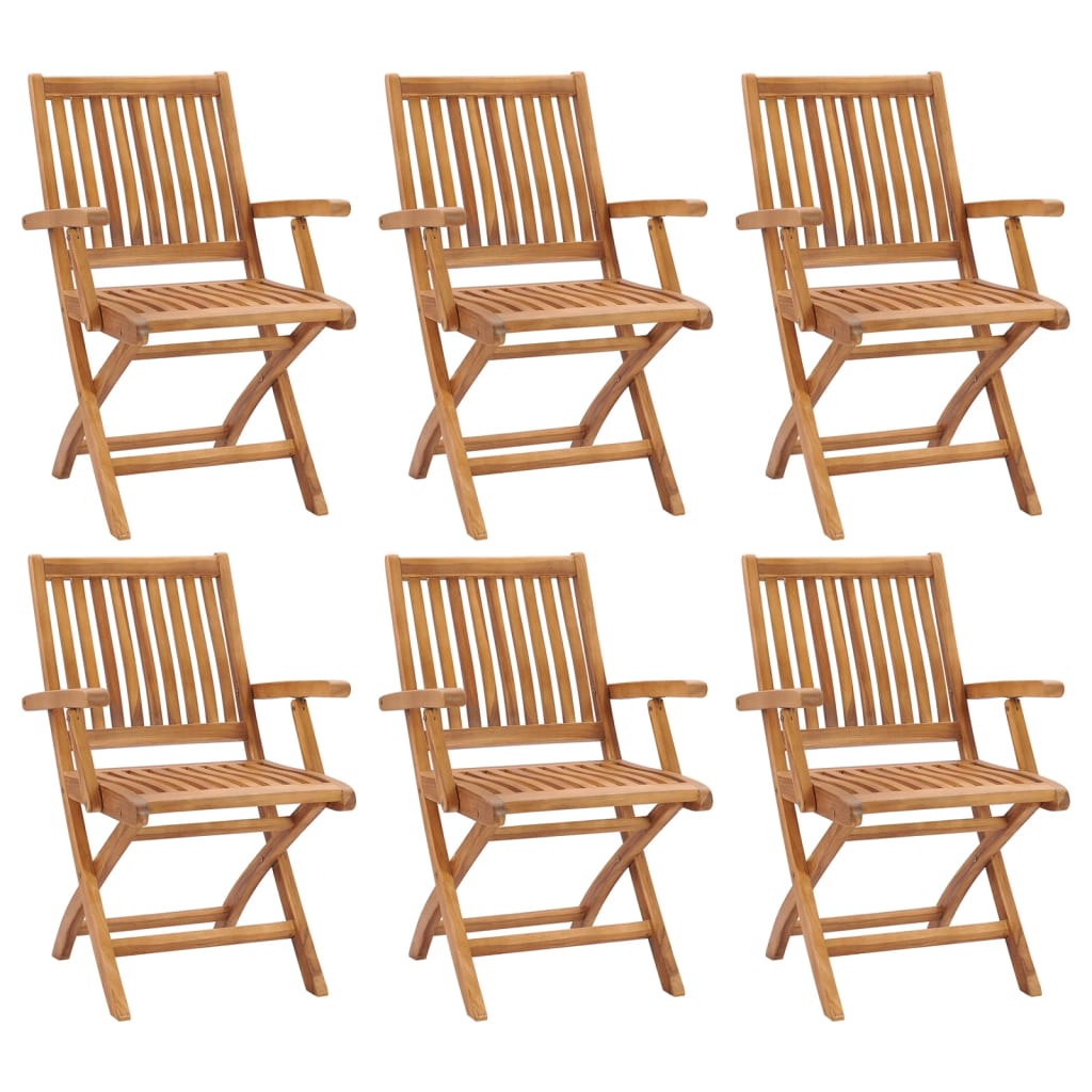 Levně vidaXL Skládací zahradní židle 6 ks masivní teak
