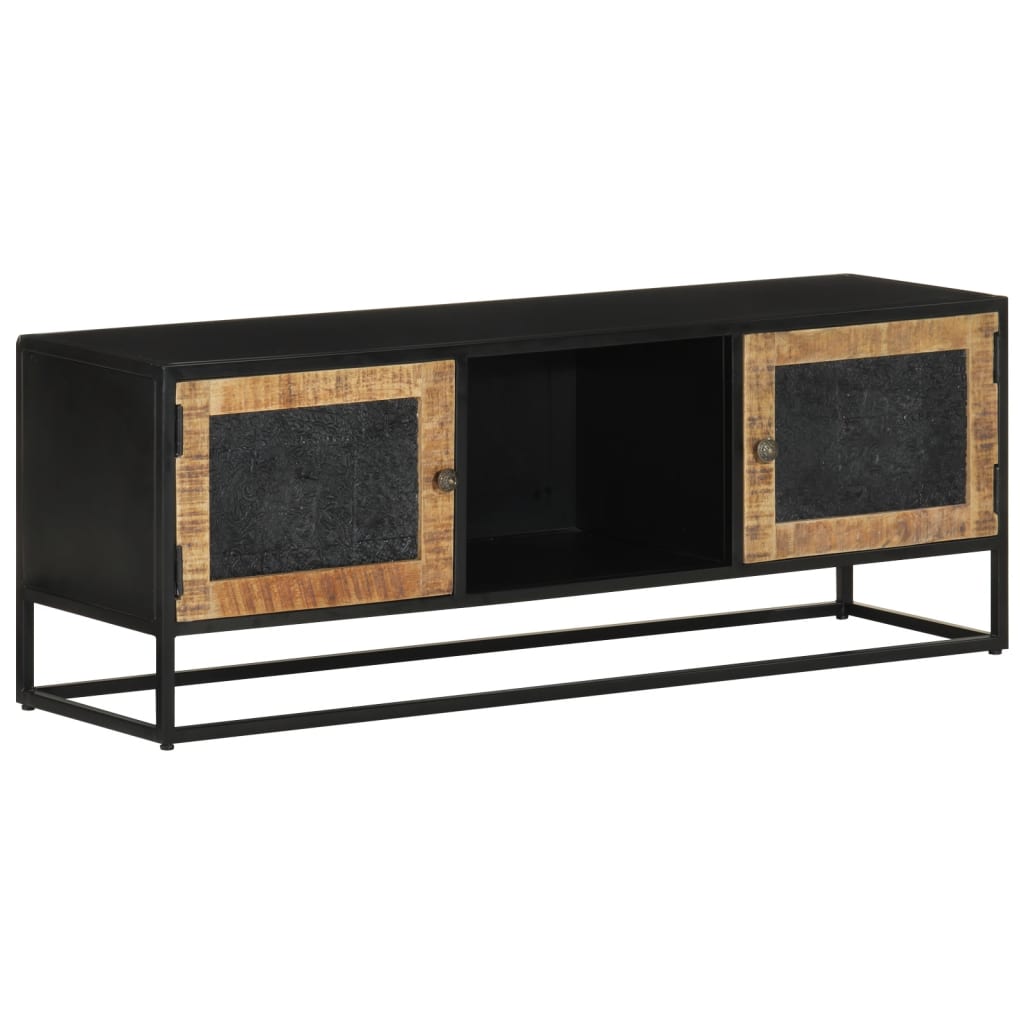 Levně vidaXL TV skříňka 110 x 30 x 40 cm masivní mangovníkové dřevo a železo