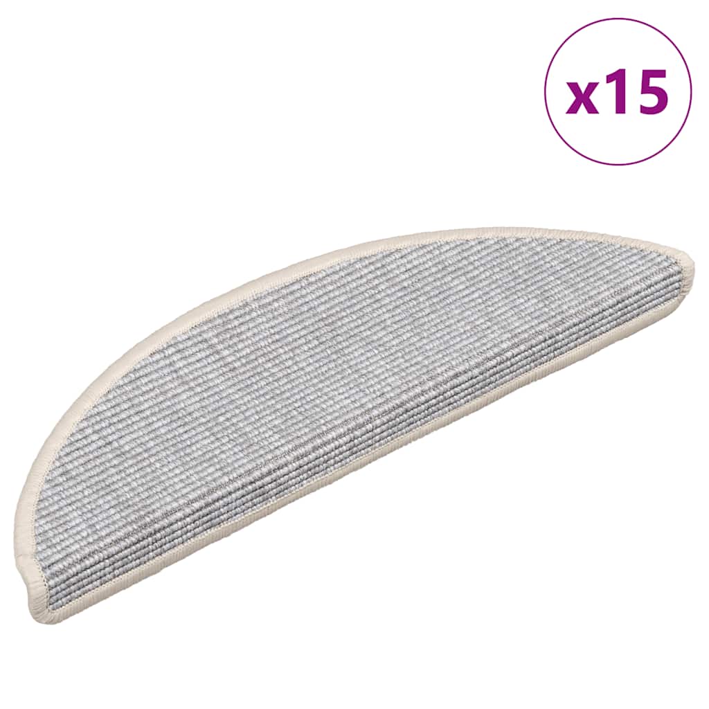 Levně vidaXL Schodové rohože 15 ks 56 x 17 x 3 cm stříbrné, půlkulaté