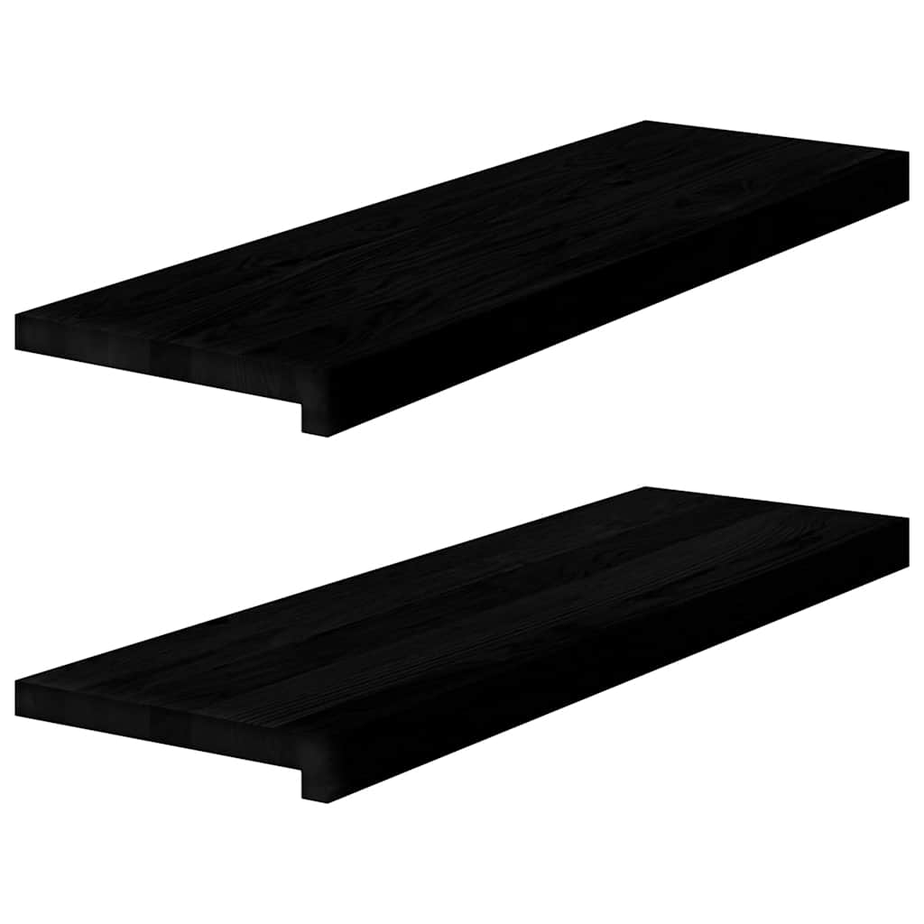 Levně vidaXL Okenní parapety 2ks tmavě hnědé 80x30x2 cm masivní dub