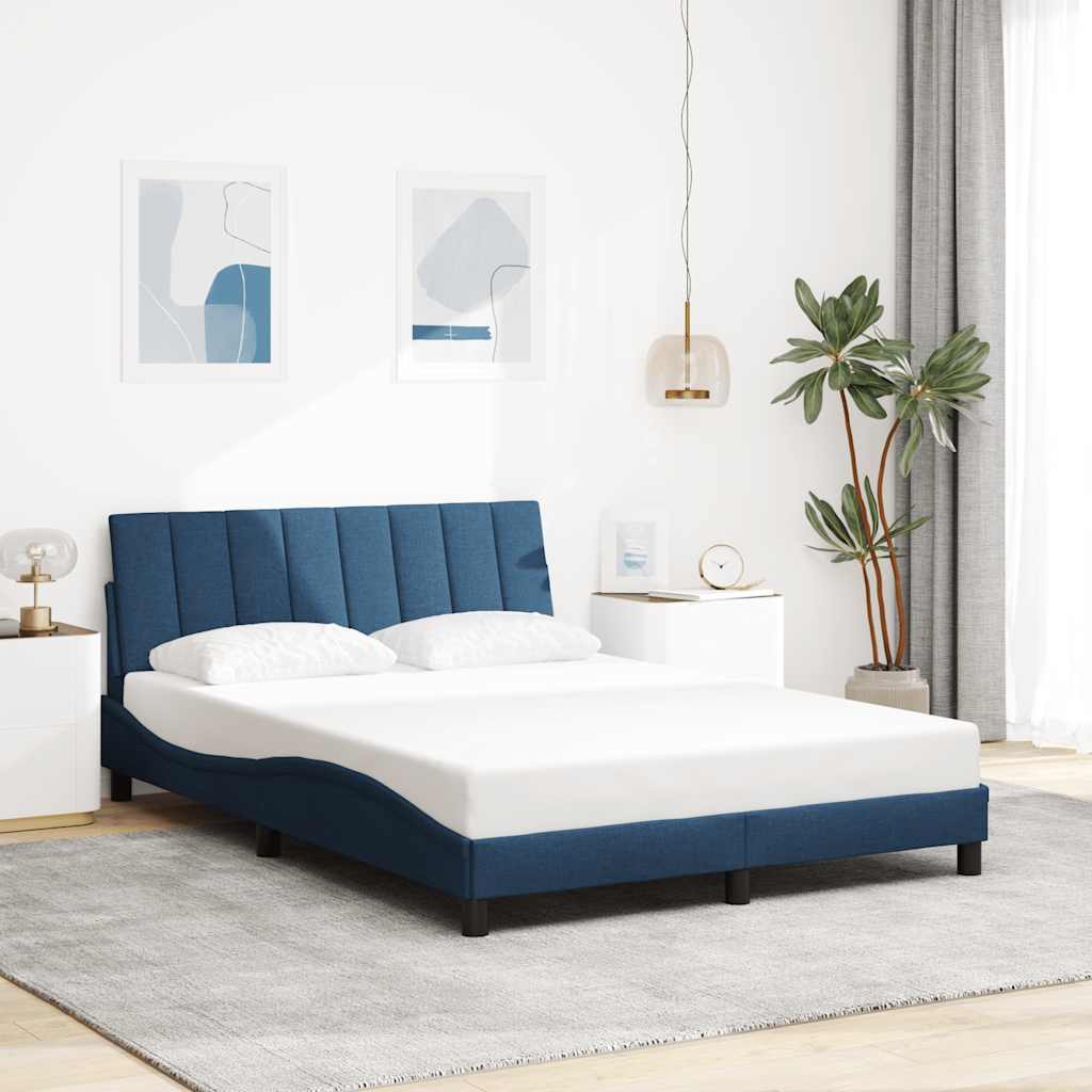 Levně vidaXL Rám postele bez matrace Hanko modrý 140 x 190 cm textil