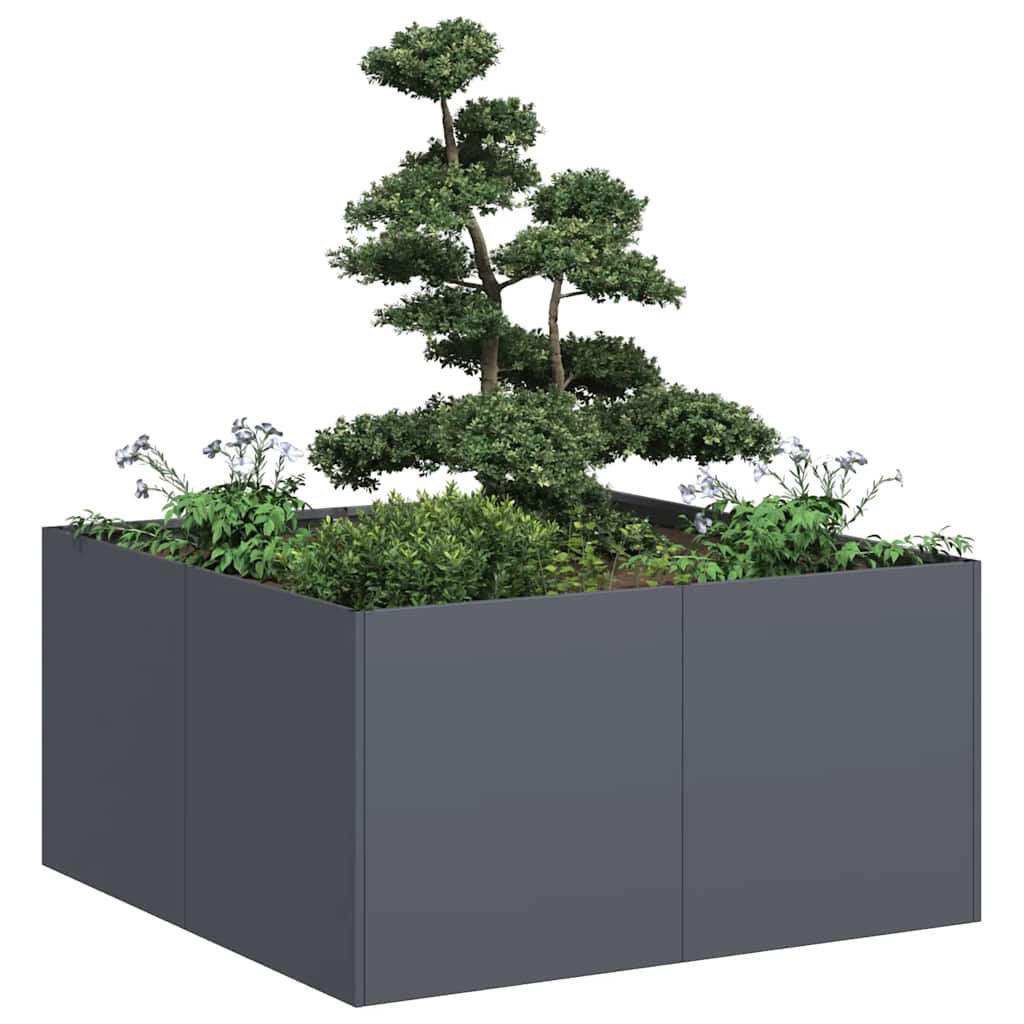 Levně vidaXL Truhlík antracitový 80x80x40 cm ocel válcovaná za studena