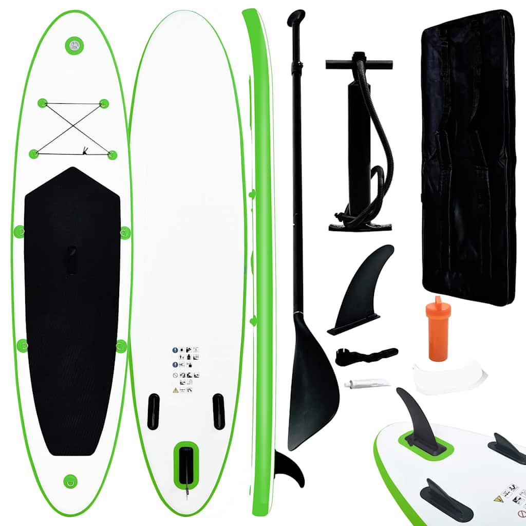 Levně vidaXL Nafukovací SUP paddleboard s příslušenstvím zeleno-bílý