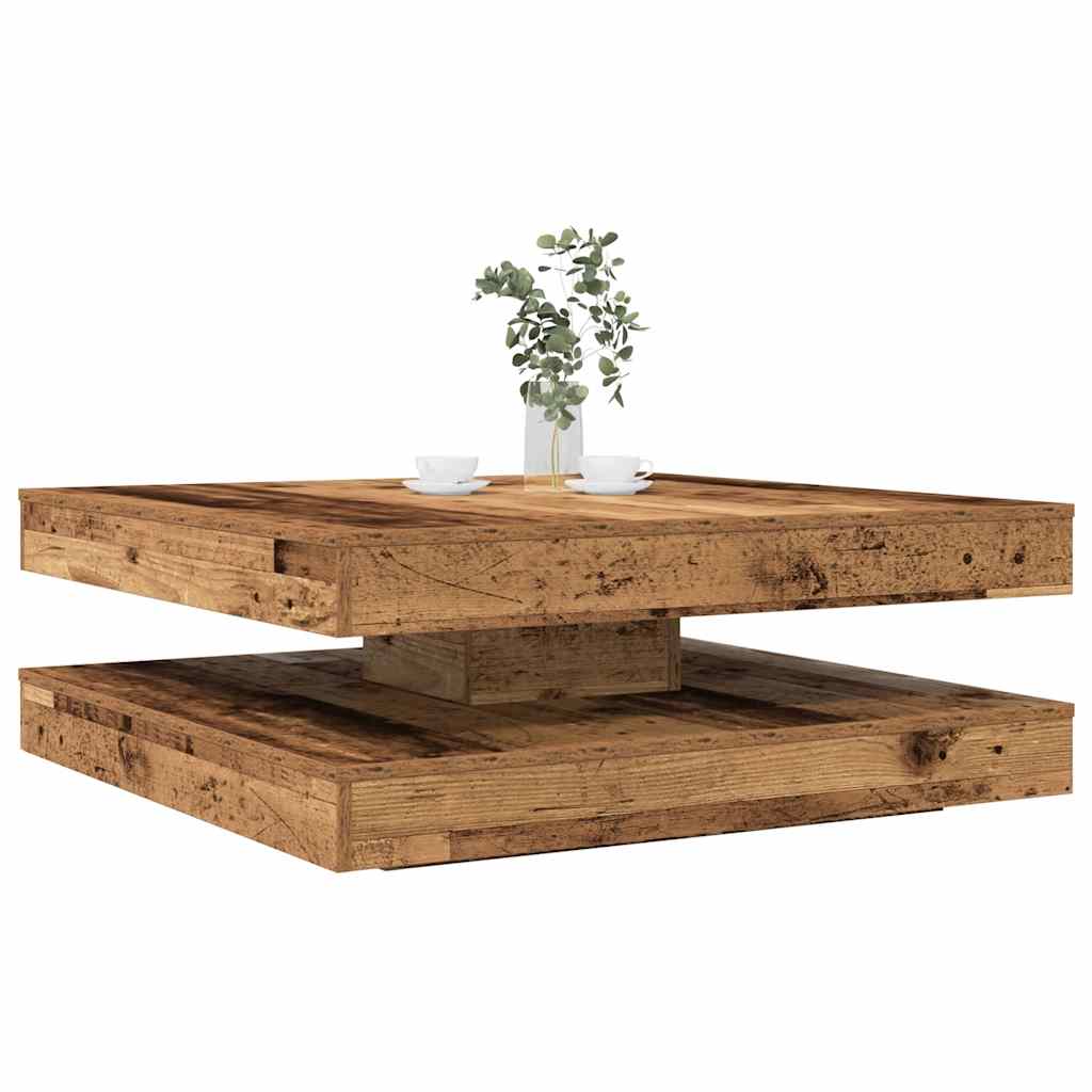 Levně vidaXL Konferenční stolek otočný o 360º old wood 90x90x34,5 cm