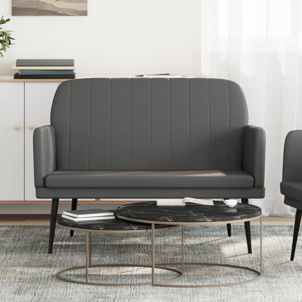 Levně vidaXL Lavice šedá 107 x 80 x 81 cm umělá kůže