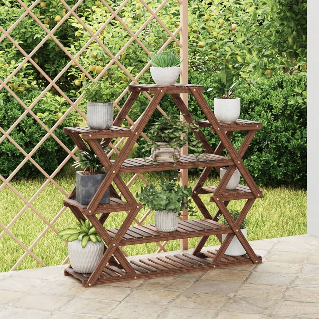 Levně vidaXL Stojan na květiny 110 x 25 x 105 cm masivní jedlové dřevo