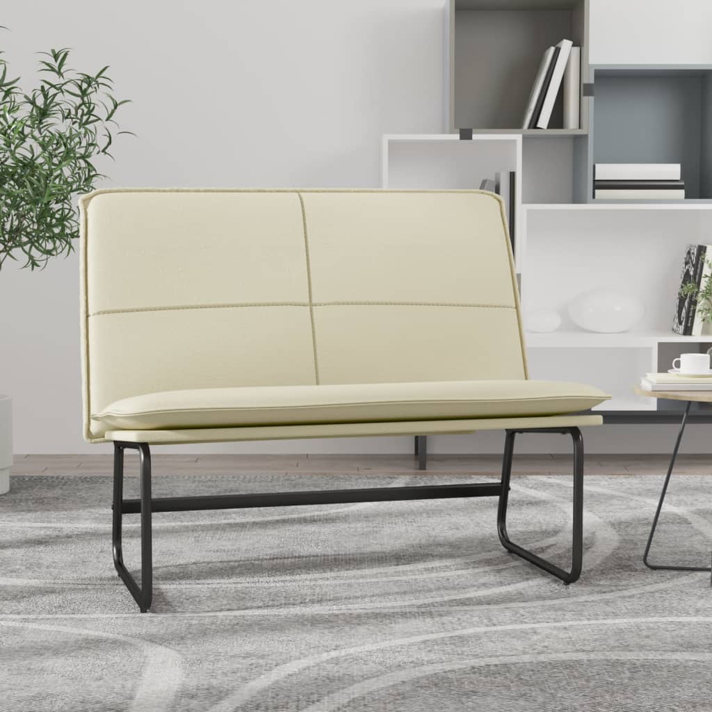 Levně vidaXL Lavice krémová 100 x 75 x 76 cm umělá kůže
