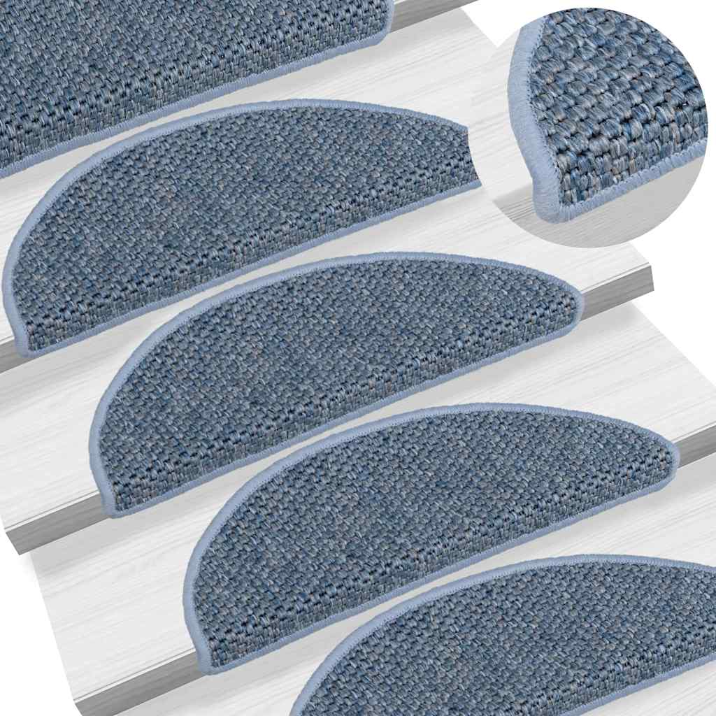 Levně vidaXL Samolepící nášlapy na schody vzhled sisal 15 ks 56x17x3cm modré