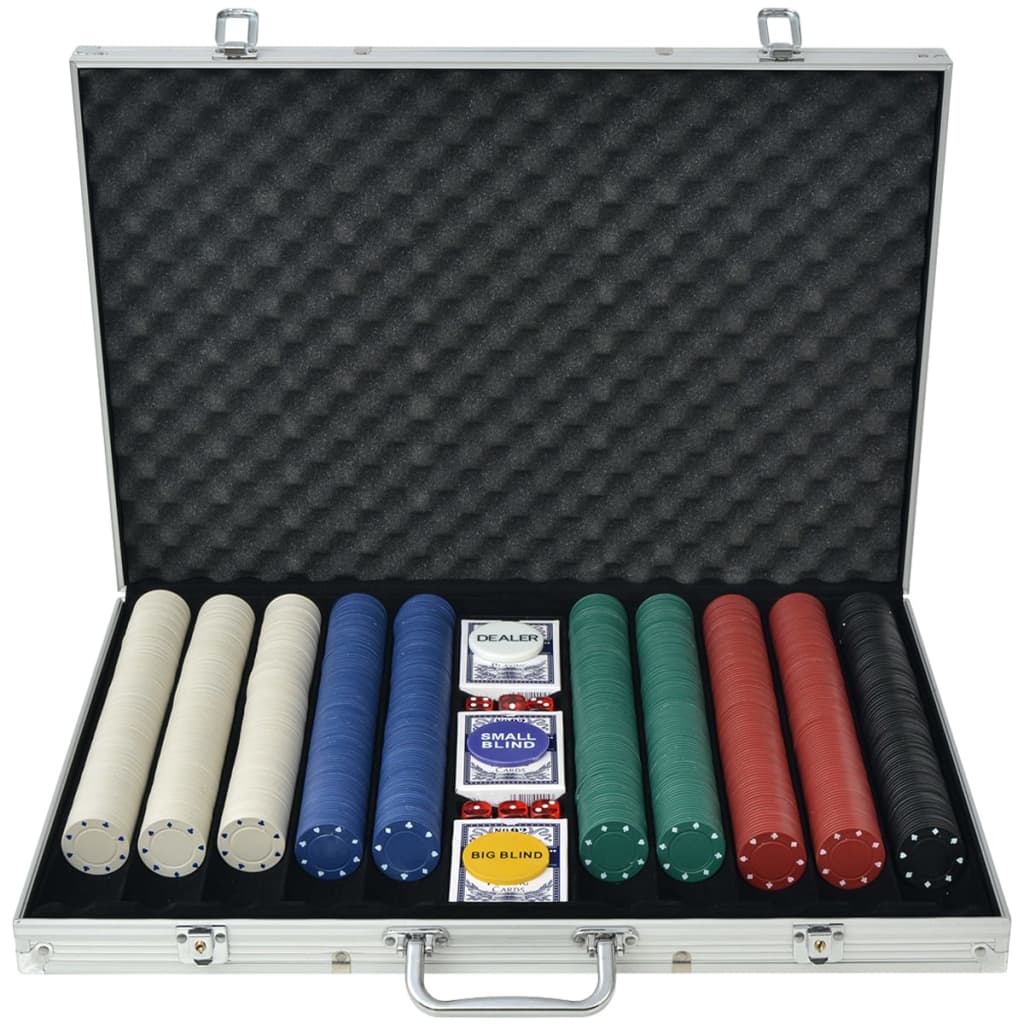 Levně vidaXL Poker set s 1000 žetony hliník