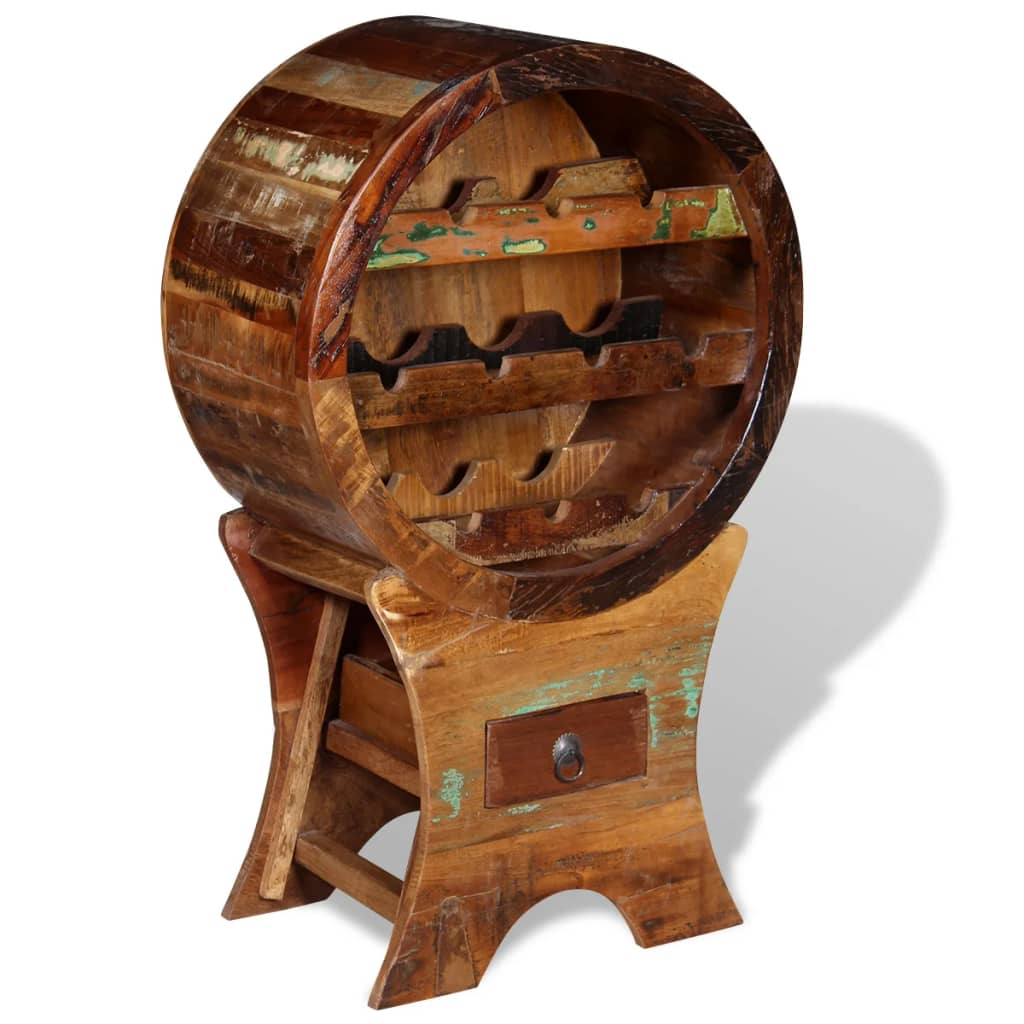 vidaXL Stojan na víno na 10 lahví masivní recyklované dřevo