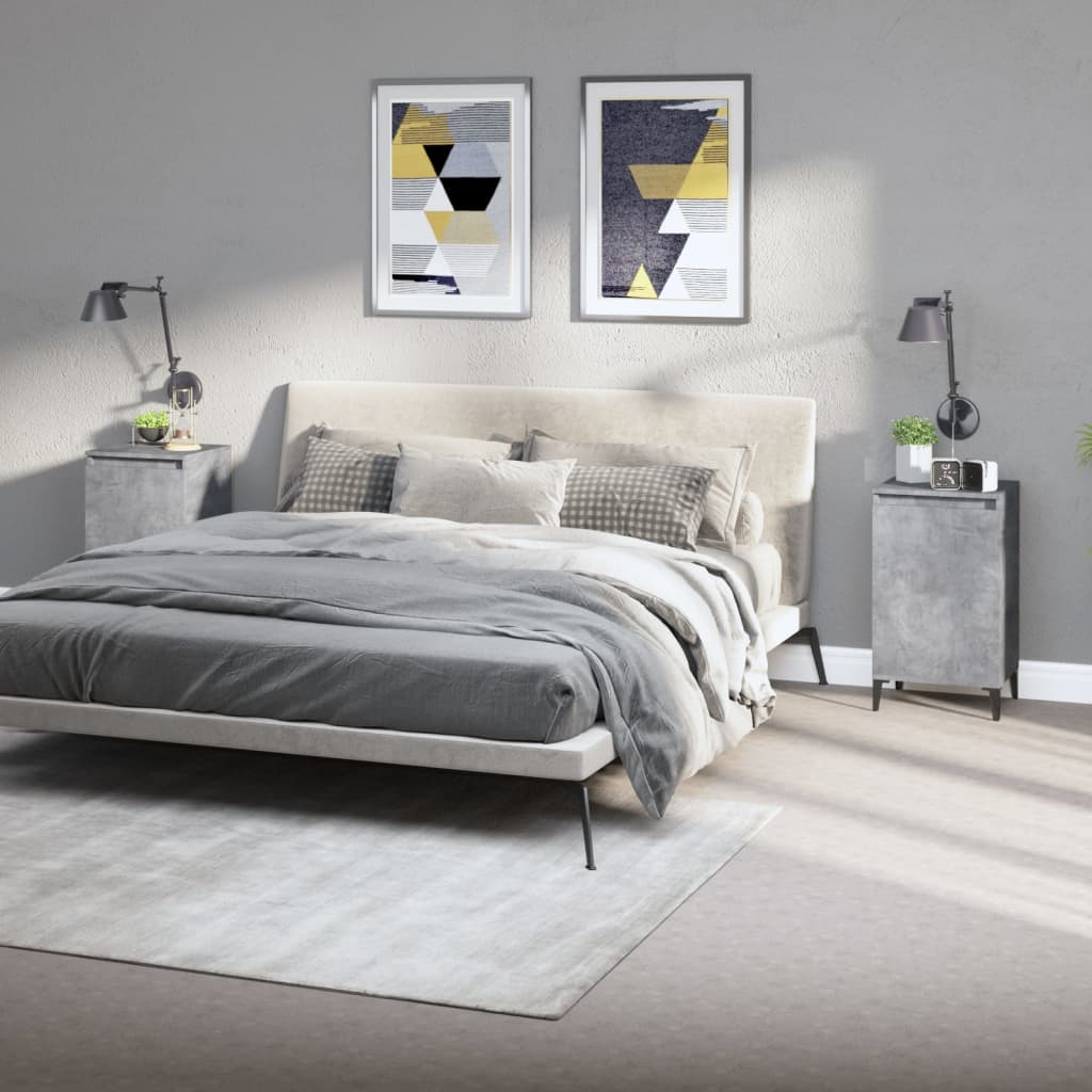 Levně vidaXL Noční stolky 2 ks betonově šedé 40x35x70 cm kompozitní dřevo
