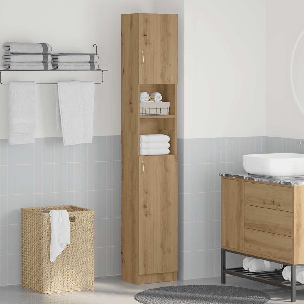 Levně vidaXL Koupelnová skříňka Artisan Dub 32x25,5x190 cm Tvrzené dřevo