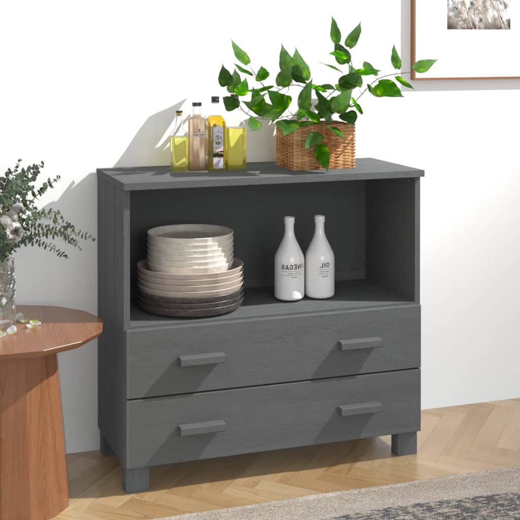 Levně vidaXL Příborník HAMAR tmavě šedý 85 x 35 x 80 cm masivní borovice