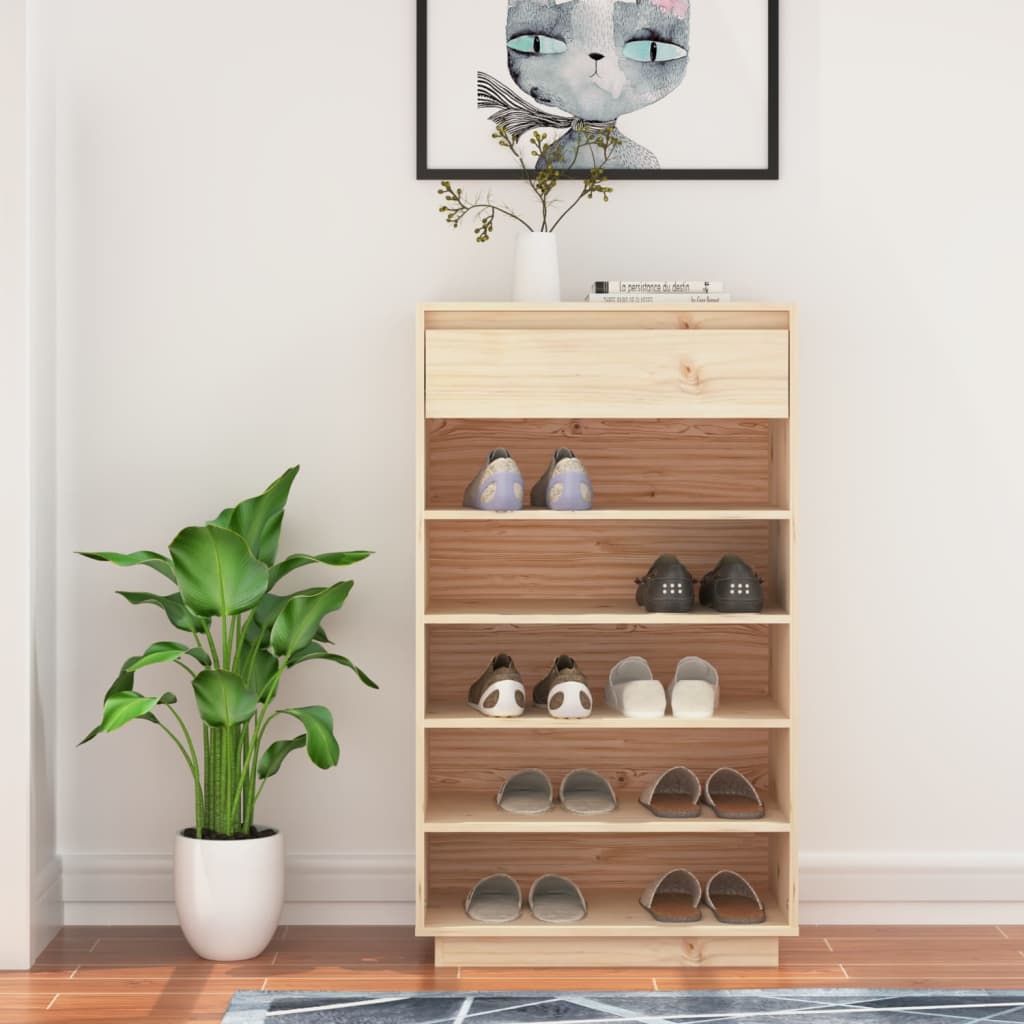 Levně vidaXL Botník 60 x 34 x 105 cm masivní borové dřevo