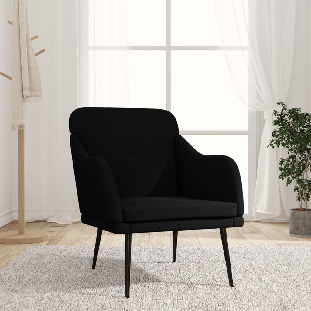 Levně vidaXL Křeslo černé 63 x 76 x 80 cm textil
