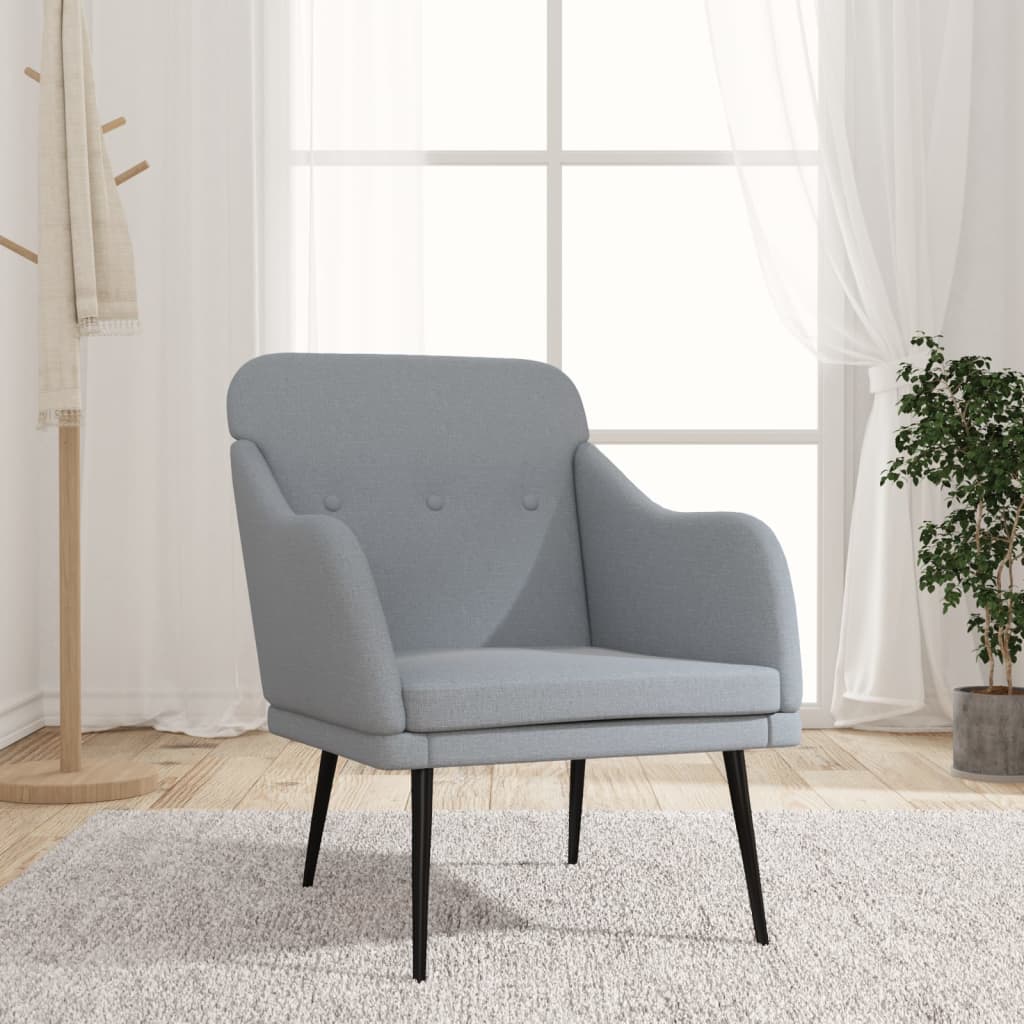 Levně vidaXL Křeslo světle šedé 63 x 76 x 80 cm textil