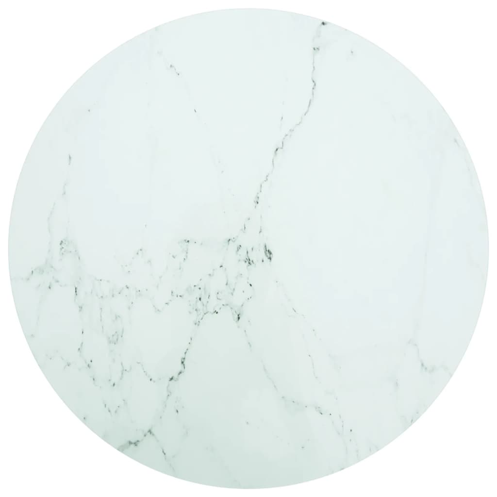 Levně vidaXL Stolní deska bílá Ø 90 x 1 cm tvrzené sklo mramorový design