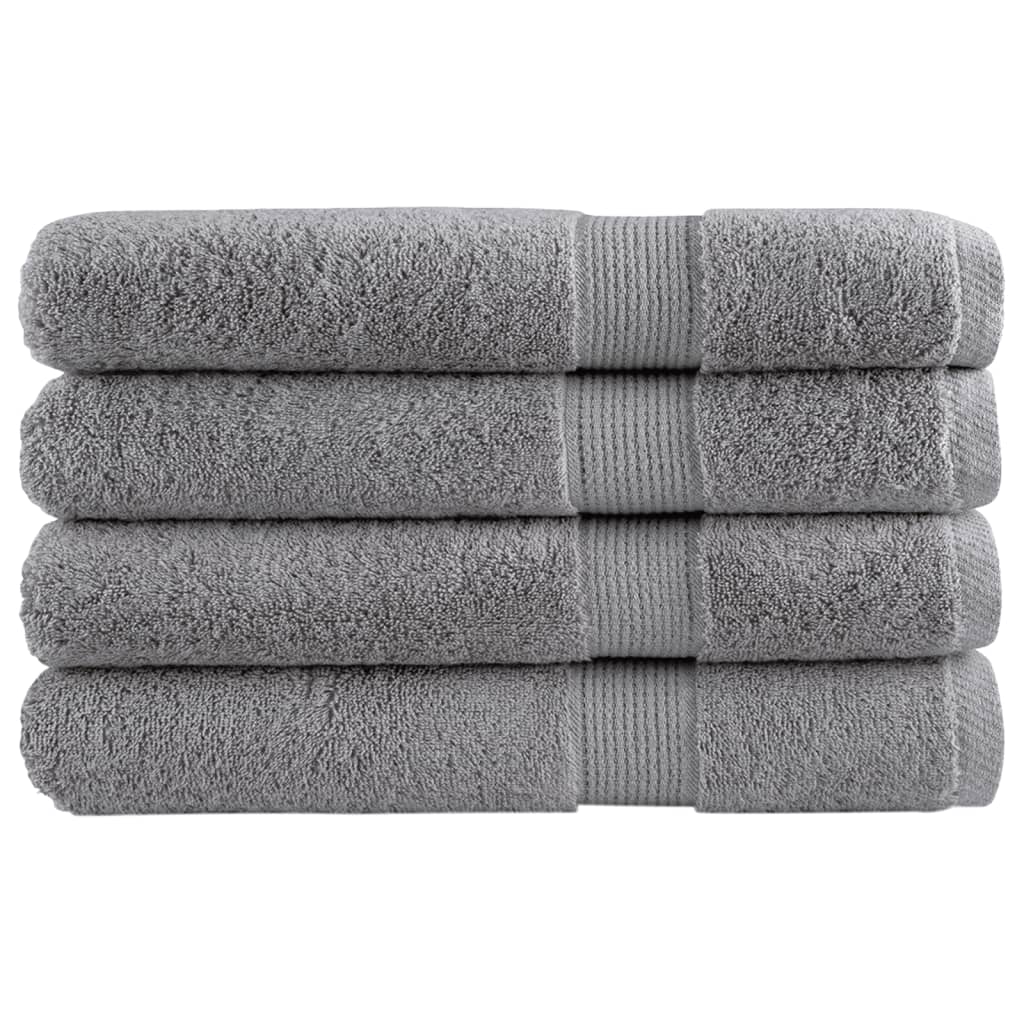 Levně vidaXL Prémiové ručníky SOLUND 4 ks šedé 100x200 cm 600 g/m²