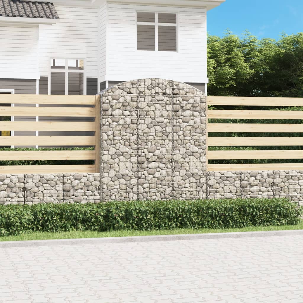 Levně vidaXL Klenutý gabionový koš 150 x 50 x 180/200 cm pozinkované železo
