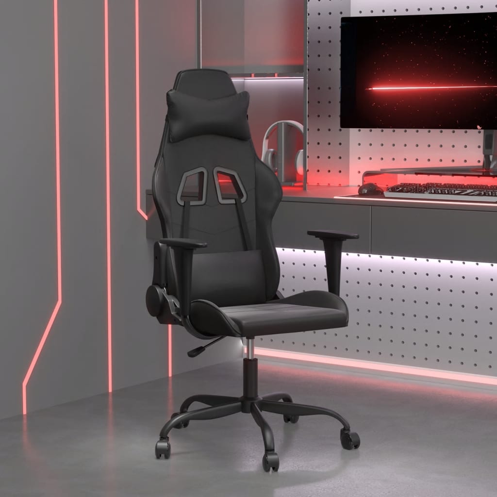 Levně vidaXL Masážní herní židle černá umělá kůže