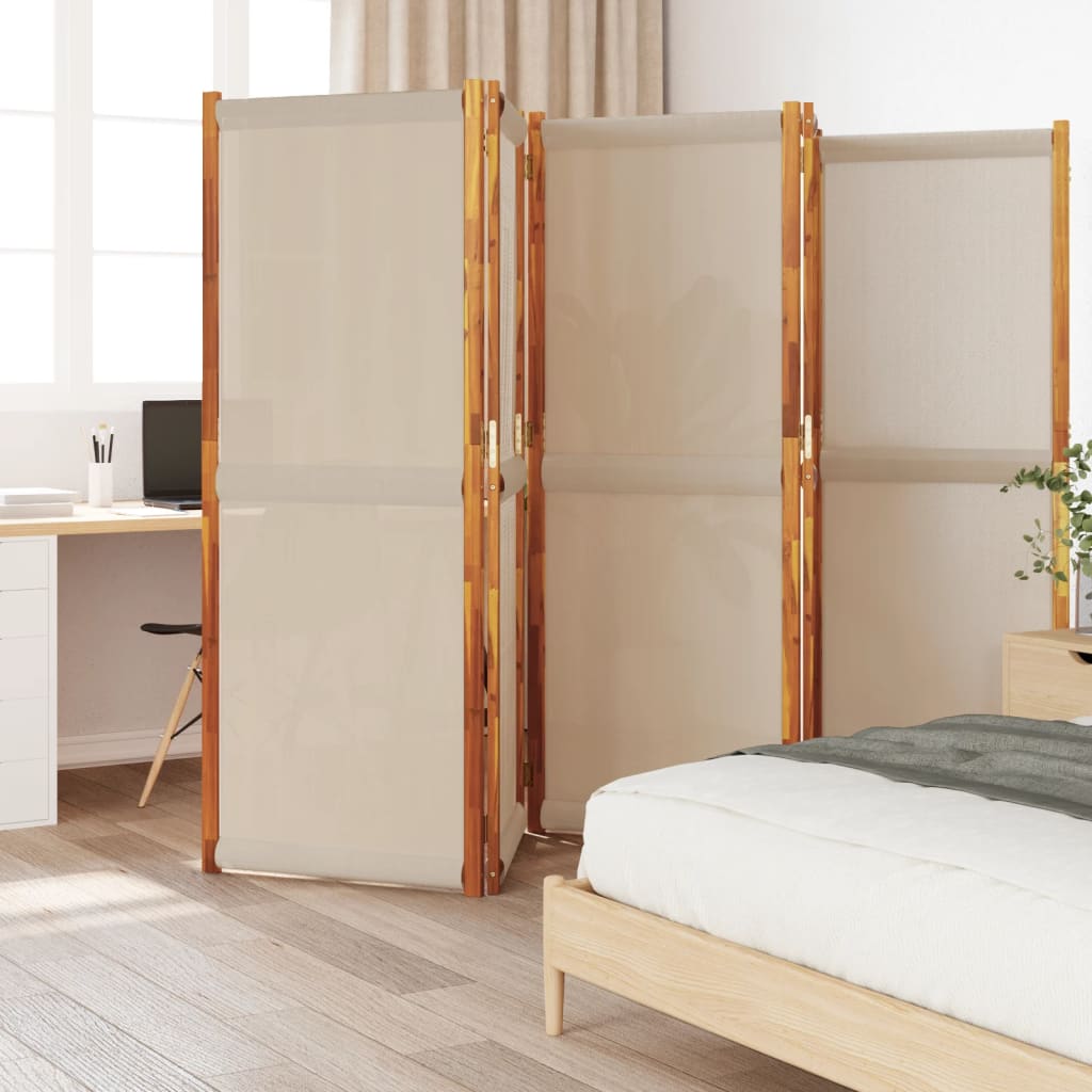 Levně vidaXL 5dílný paraván taupe 350 x 180 cm