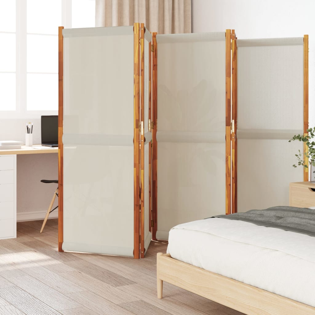 Levně vidaXL 5dílný paraván světle šedý 350 x 180 cm