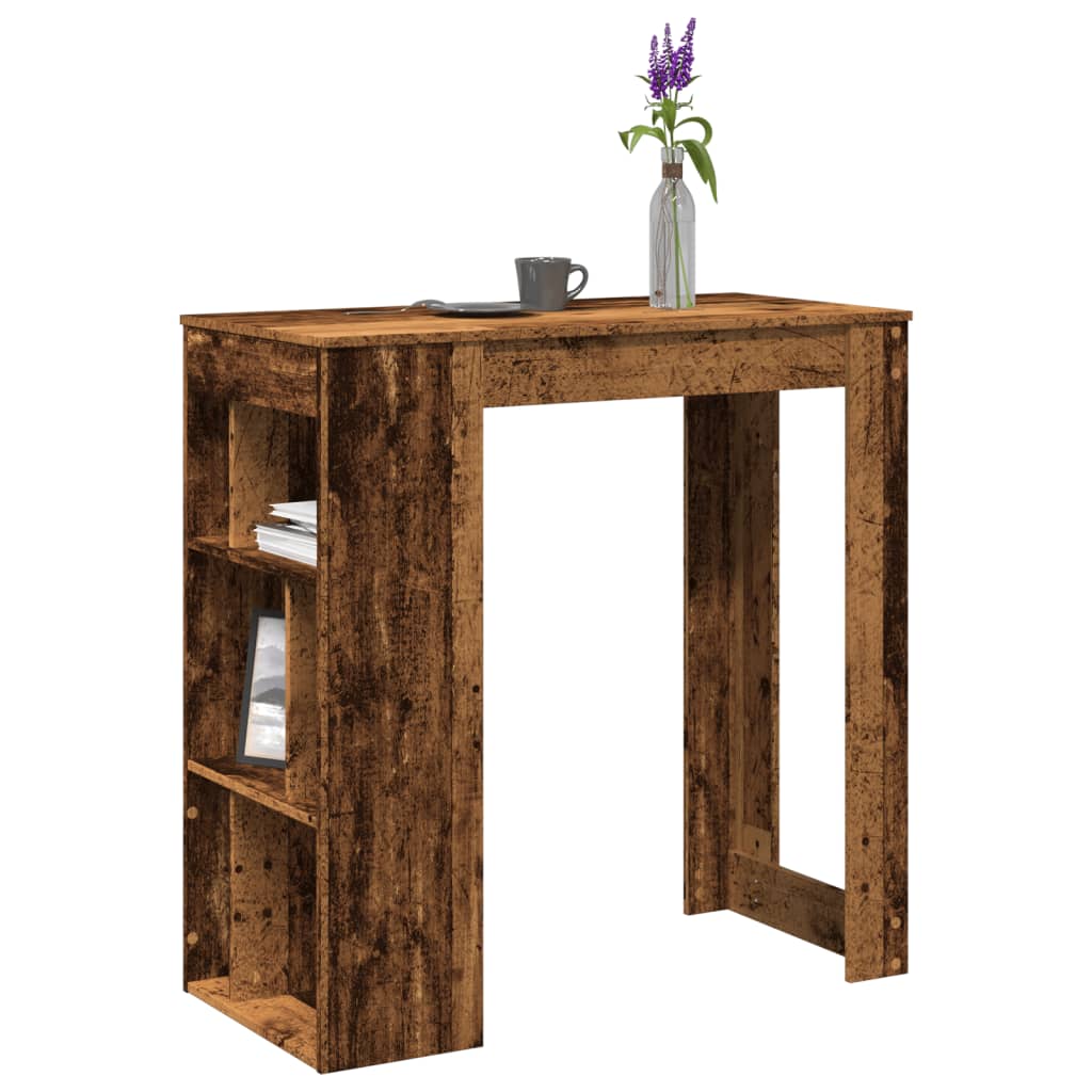 Levně vidaXL Barový stůl s regály old wood 102x50x103,5 cm kompozitní dřevo