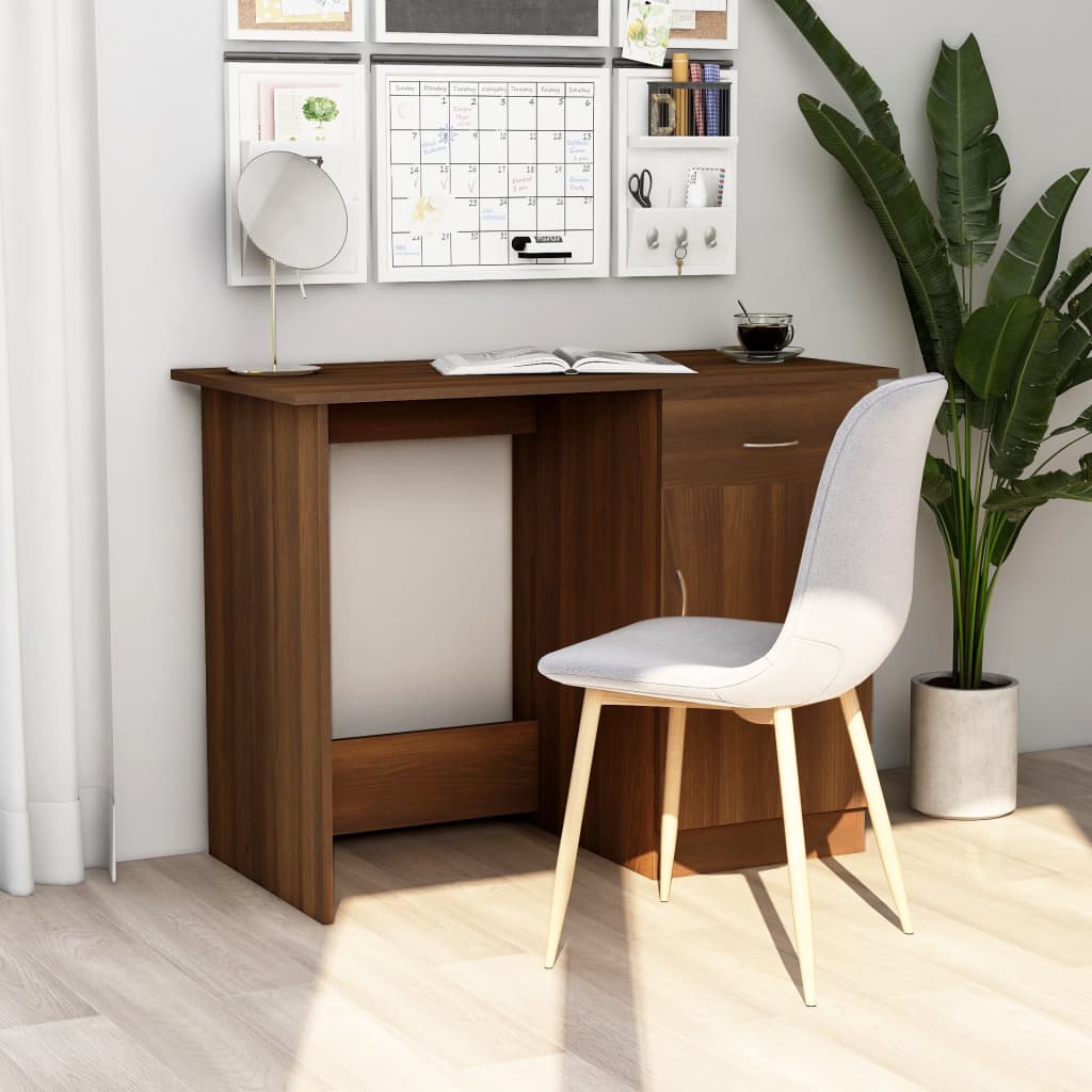 Levně vidaXL Psací stůl hnědý dub 100 x 50 x 76 cm kompozitní dřevo