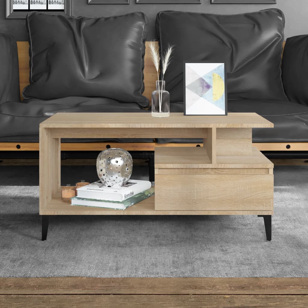 Levně vidaXL Konferenční stolek dub sonoma 90x49x45 cm kompozitní dřevo