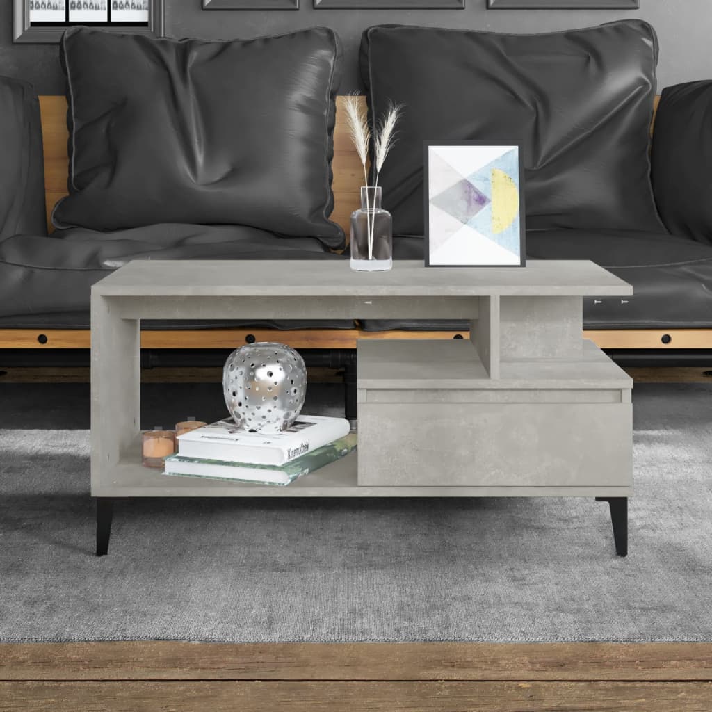 Levně vidaXL Konferenční stolek betonově šedý 90x49x45 cm kompozitní dřevo
