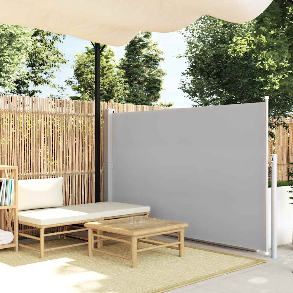 Levně vidaXL Zatahovací boční markýza/zástěna na terasu 140 x 500 cm šedá