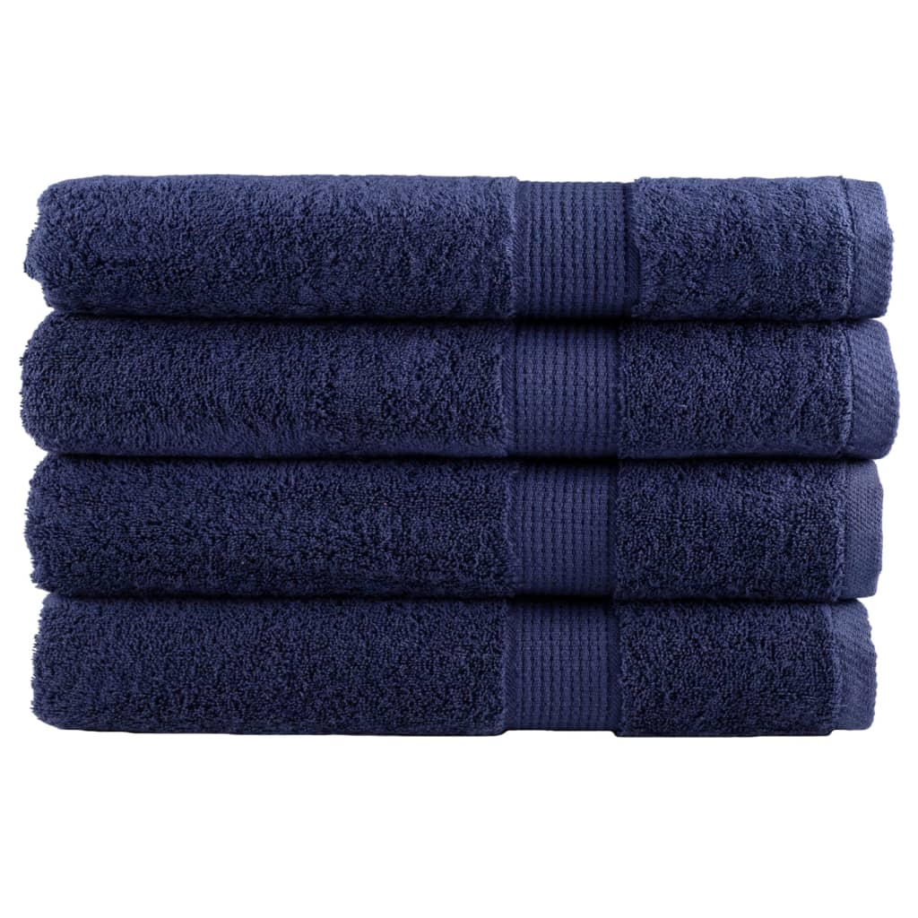 Levně vidaXL Prémiové saunové osušky SOLUND 4 ks tmavě modré 80x200 cm 600 g/m²