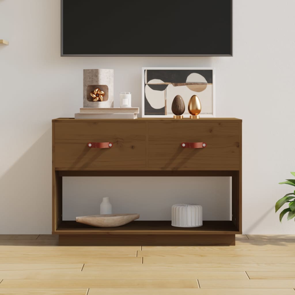 Levně vidaXL TV skříňka medově hnědá 90x40x60 cm masivní borové dřevo