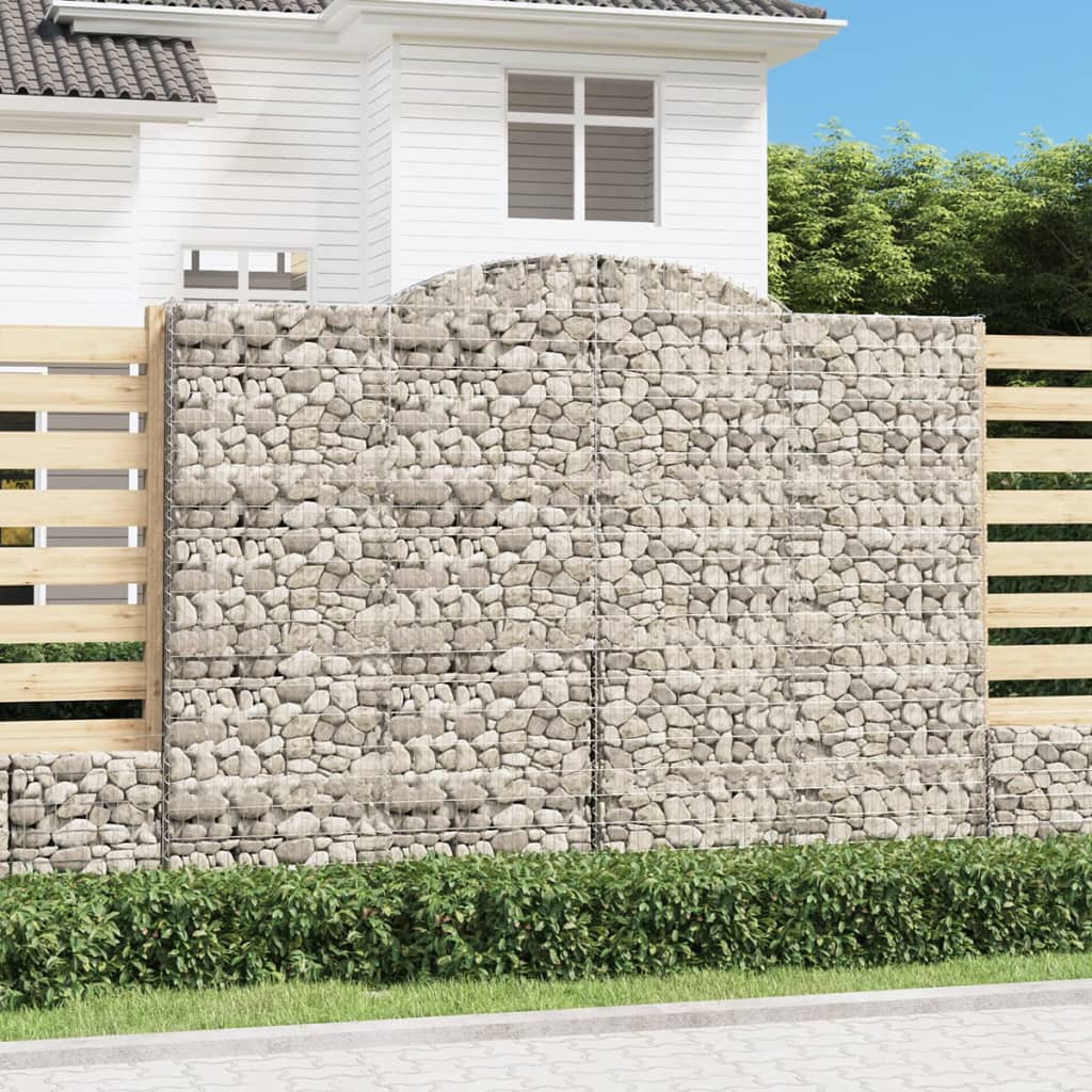 Levně vidaXL Klenuté gabionové koše 15ks 300x50x220/240cm pozinkované železo