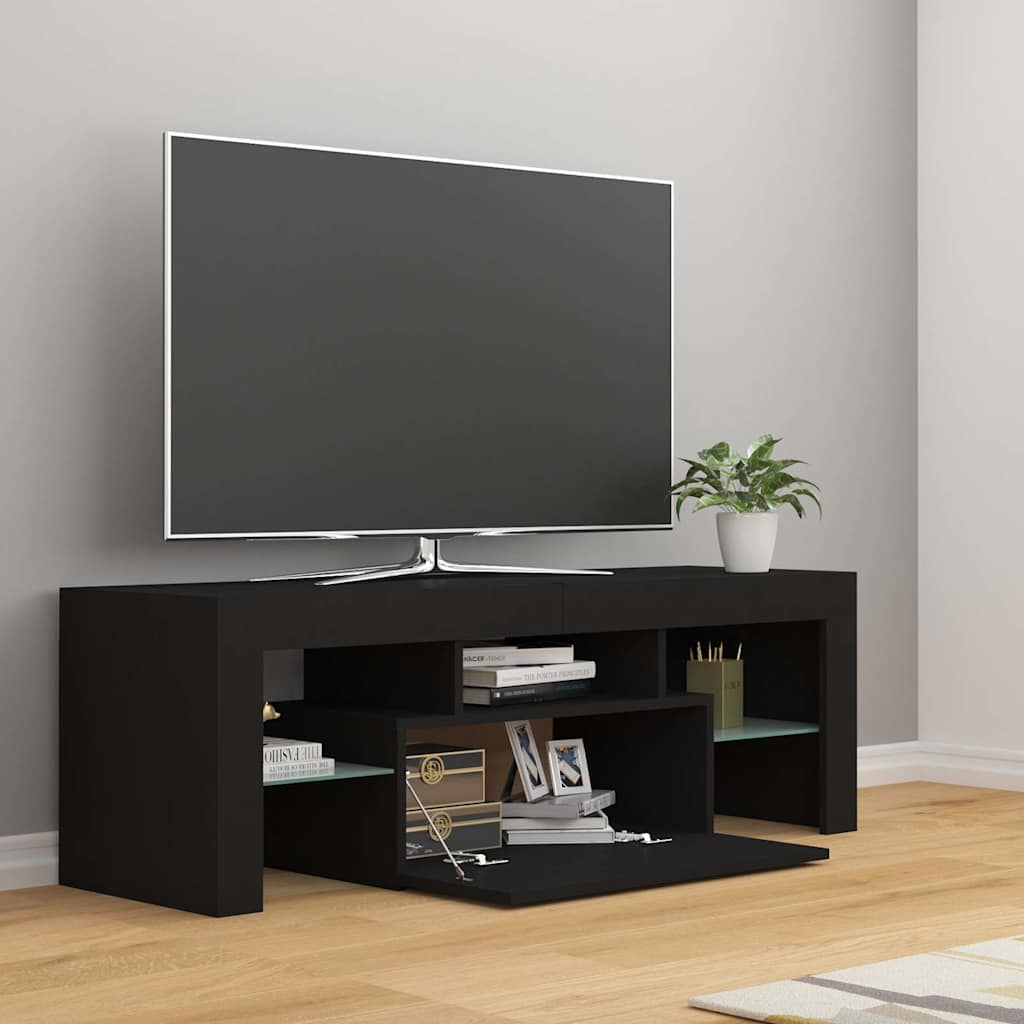 Levně vidaXL TV skříňka s LED osvětlením černá 120 x 35 x 40 cm