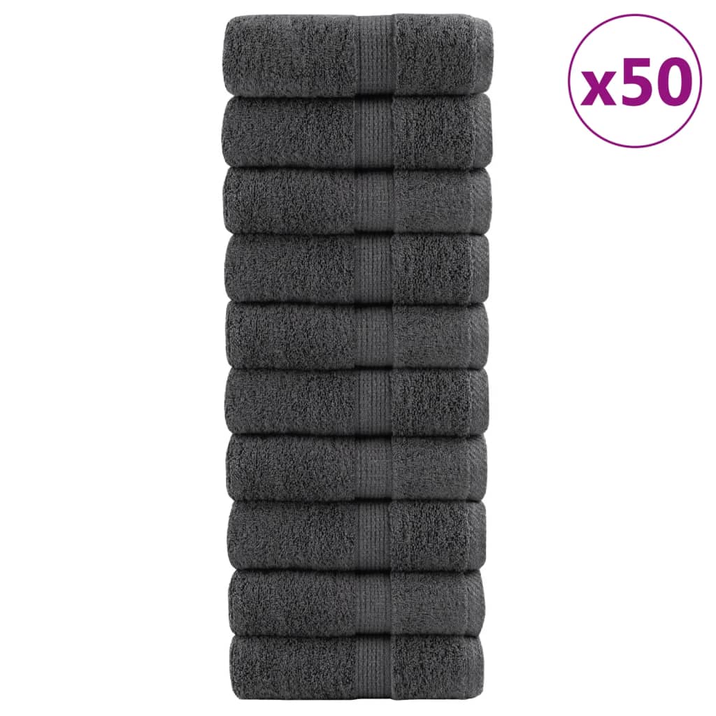 Levně vidaXL Prémiové mycí utěrky SOLUND 50 ks antracitové 30x30 cm 600 g/m²