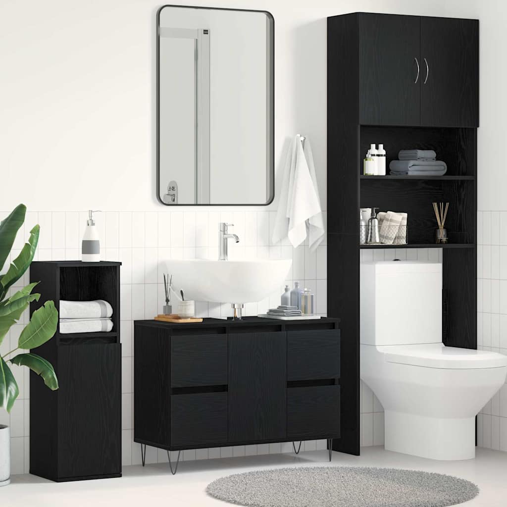 vidaXL Skříňka pod umyvadlo Černý dub 80 x 33 x 60 cm kompozitní dřevo