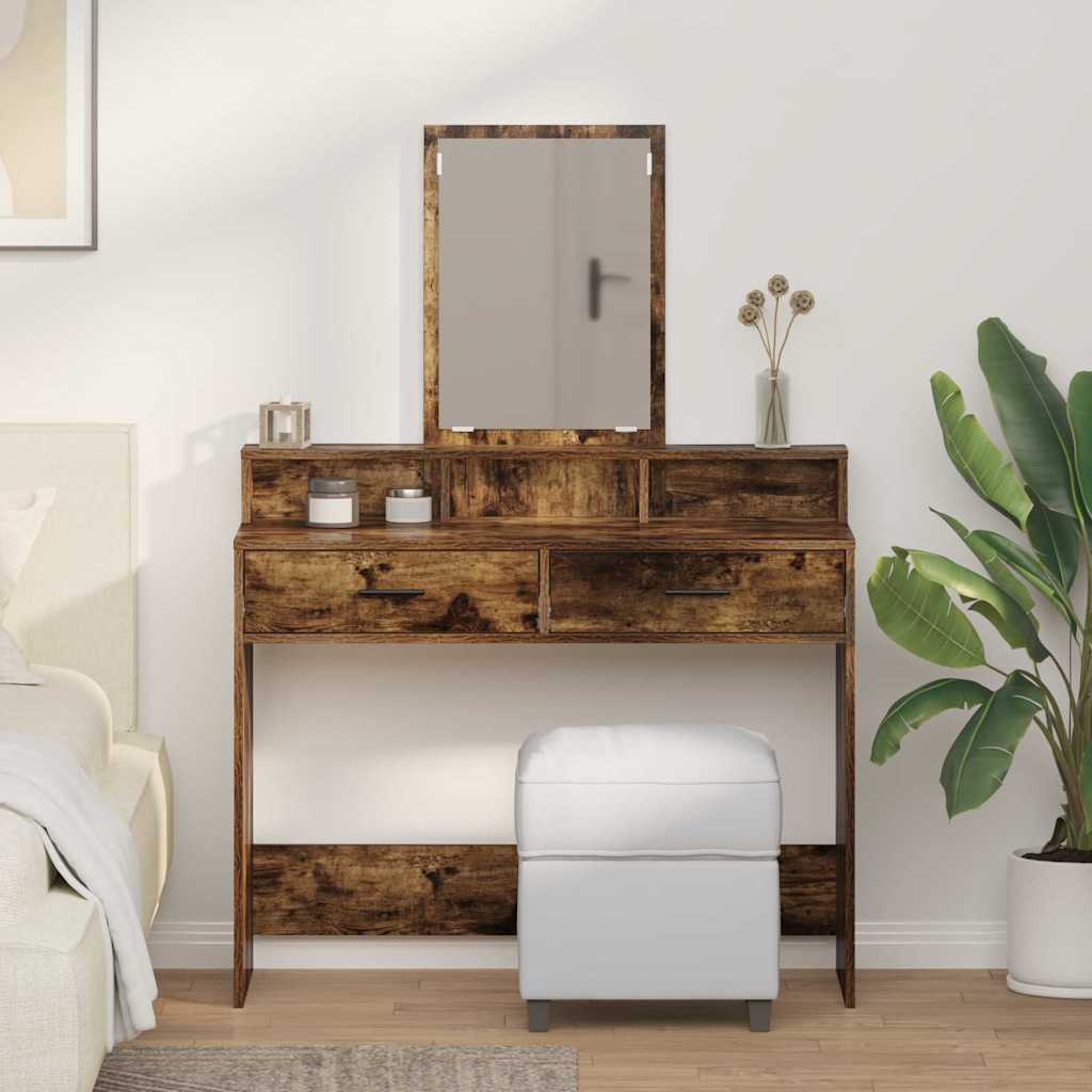 Levně vidaXL Kosmetický stůl Kouřový dub 100 x 41 x 140 cm kompozitní dřevo