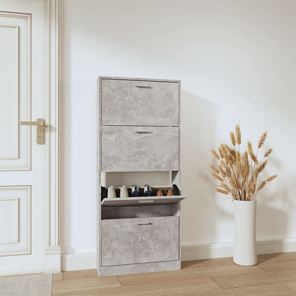Levně vidaXL Botník betonově šedý 59x17x150 cm kompozitní dřevo