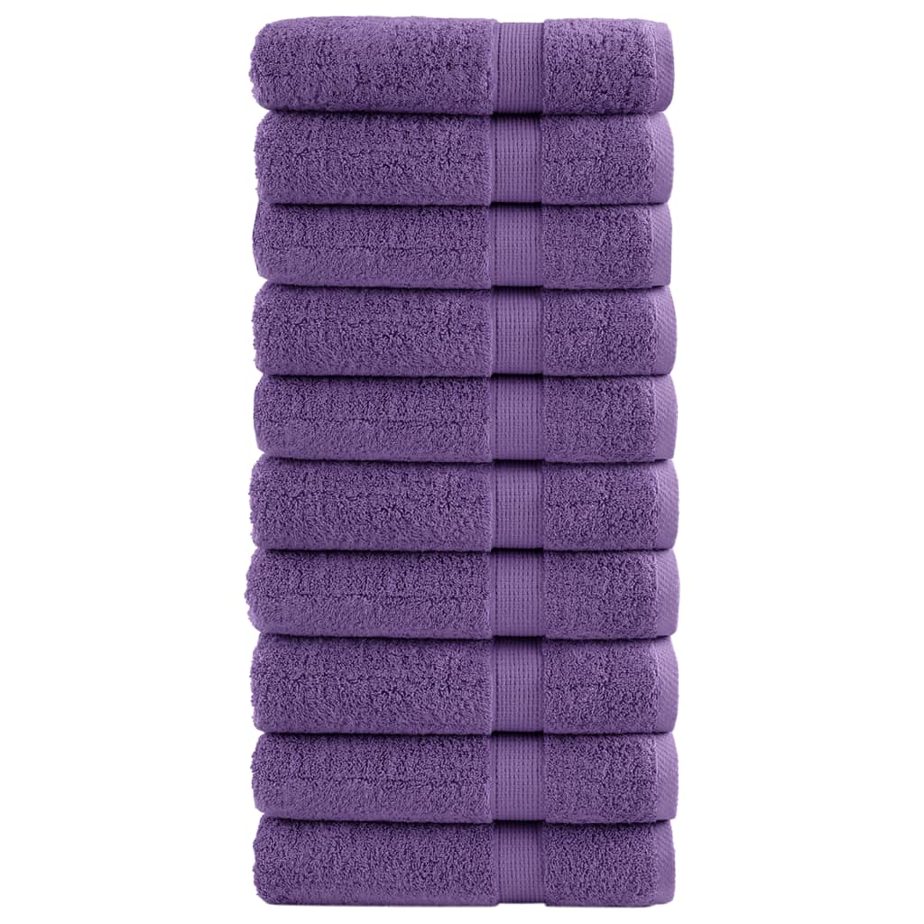Levně vidaXL Premium ručníky SOLUND 10 ks fialové 70 x 140 cm 600 g/m²
